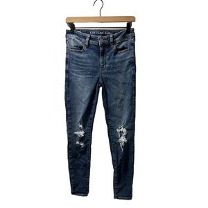 American Eagle Super Stretch Hi Rise Distressed Skinny Jeans